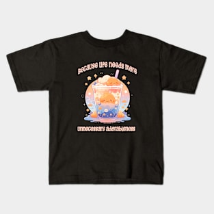 Boba Tea: Because life needs more unnecessary adorableness. Kids T-Shirt